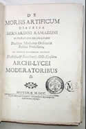 Cover page of De Morbis Artificum Diatriba by Bernardino Ramazzini