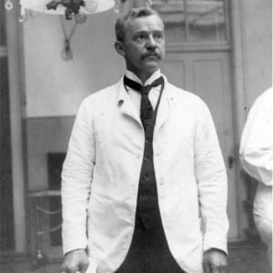Photograph of Howard Kelly wearing a white doctor's coat