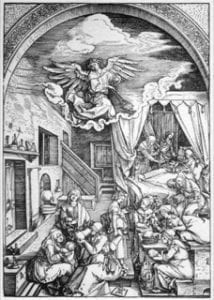 Durer's illustration of the birth of Mary