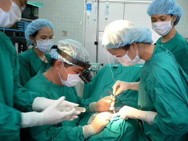 Surgeons operating at Cho Ray Hospital