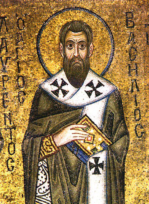 11th century mosaic of St. Basil, who founded the first hospital