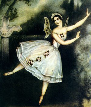 Illustration of ballet dancer portraying Giselle