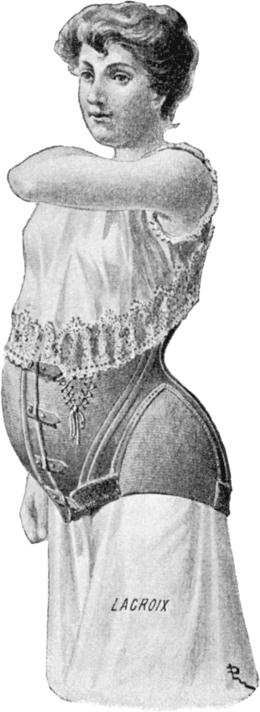 corseted pregnant woman