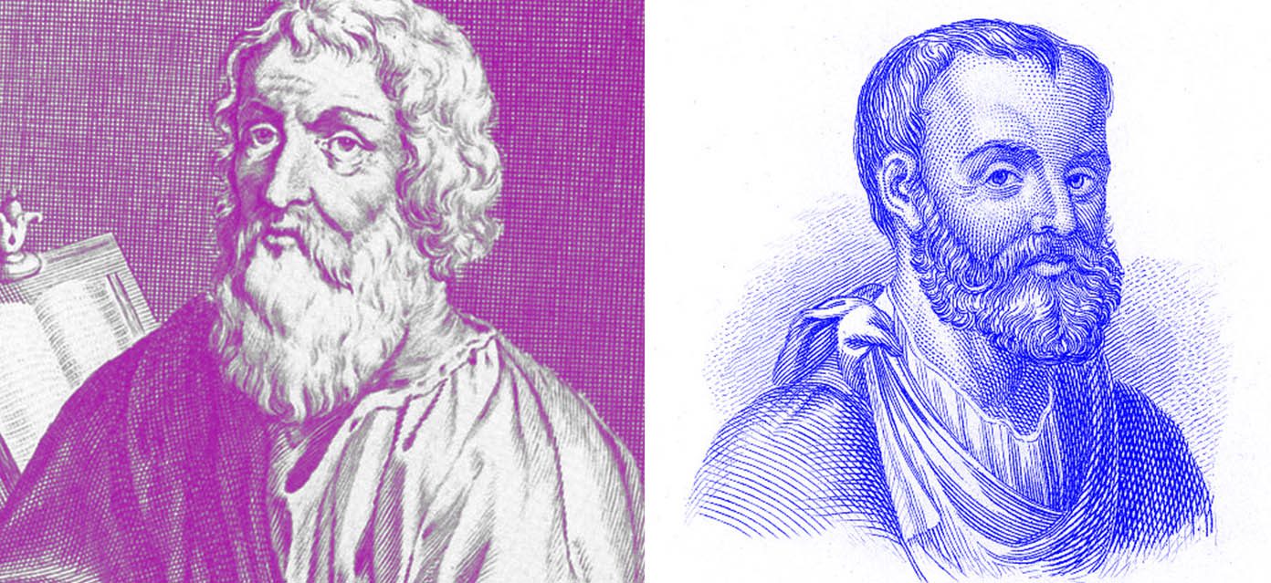 Busts of Galen and Hippocrates