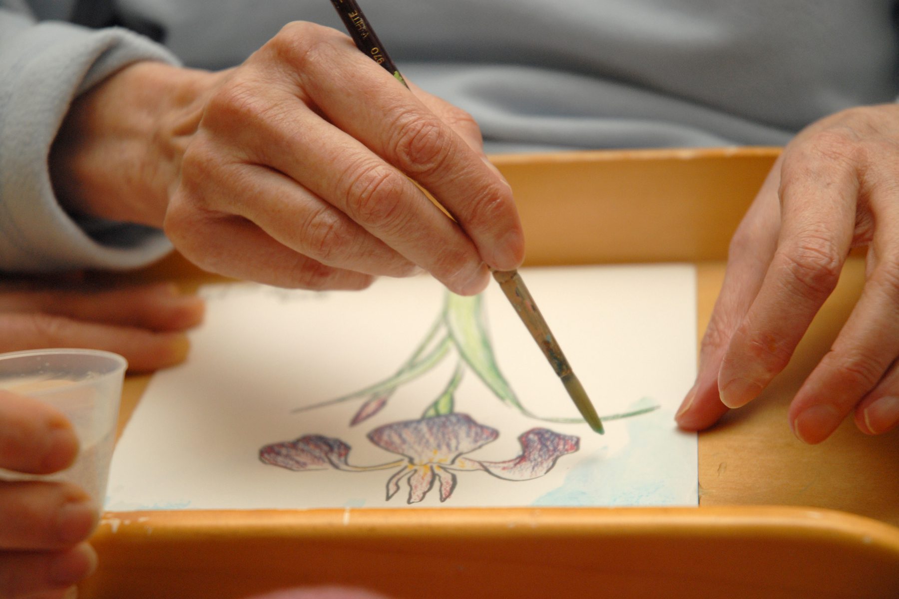 A patient creates art