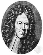 Portrait of Bernardino Ramazzini in a curly, long wig