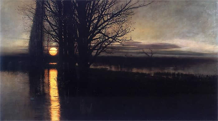 Wschód księżyca (Moonrise), 1884 - Stanisław Masłowski, Polish (1853-1926) - Oil on canvas - 124 x 220 cm