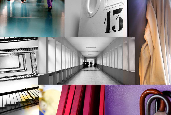 Collage of hospital images