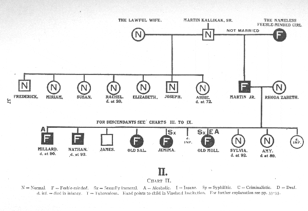 Pedigree Chart Kallikak Family