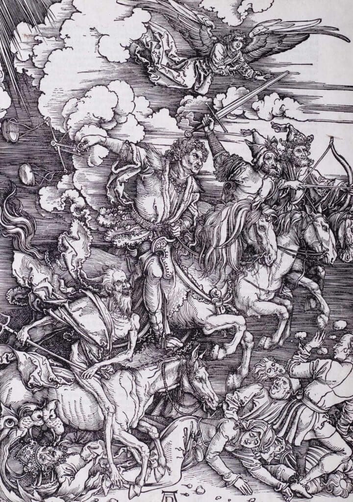 The Four Horsemen of the Apocalypse, including Plague