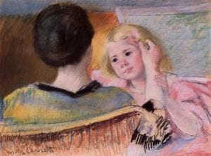 Mother Combing Sara’s Hair by Mary Cassatt, 1901