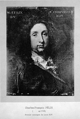 Black and white painting of Charles-Francois Félix de Tassy, chief minister in France before the reign of Louis XIV.