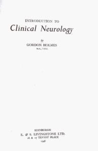 Front page to Introduction to Clinical Neurology by Gordon Holmes.