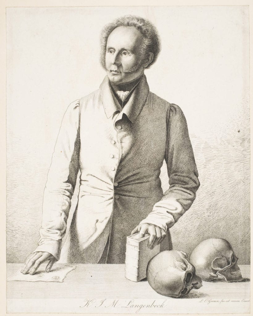 Black and white portrait of Konrad Johann Martin Langenbeck.