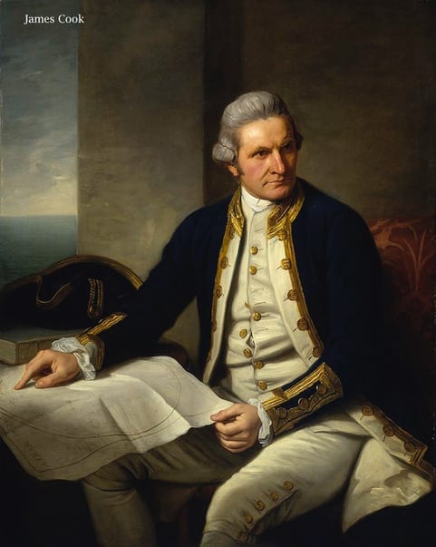 Portrait of sea captain James Cook, who helped in discovering the cause of scurvy