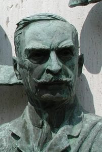 Bust of Karl Landsteiner, pioneer of blood types