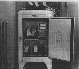 Interior shot of fridge used by Hazen Sise and Norman Bethune