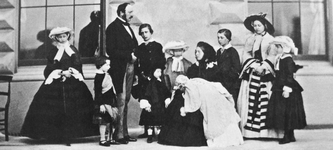A photograph showing Queen Victoria and her family