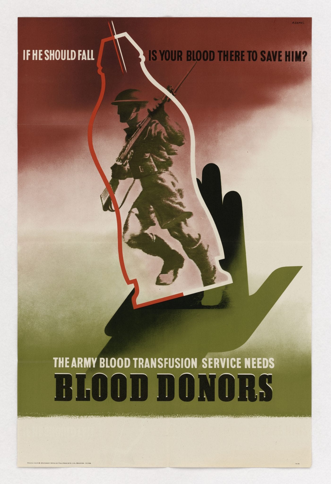 Red Cross poster calling for blood donors, though many were unable to donate because of their race