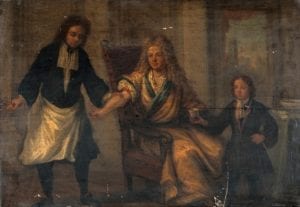 A seventeenth century surgeon performs blood letting