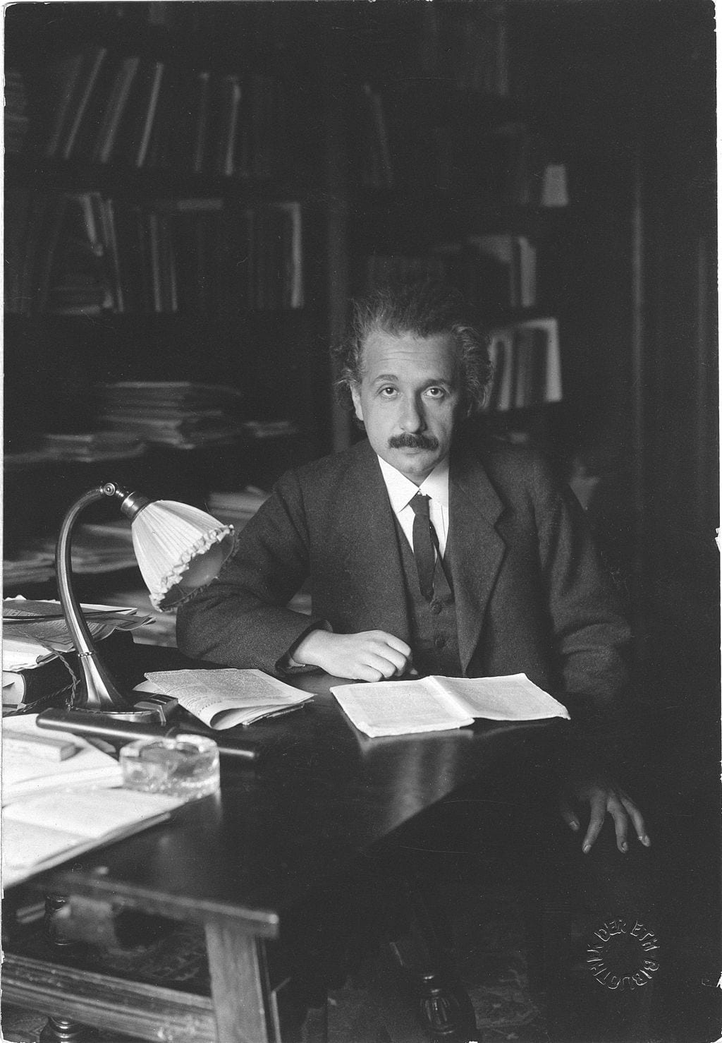 Albert Einstein in his office