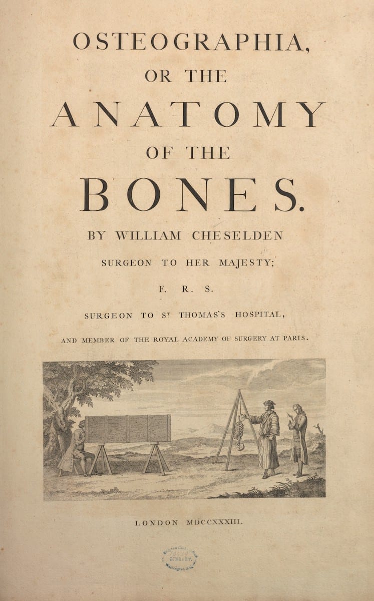 Frontispiece of book by William Cheselden