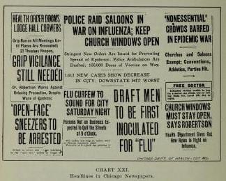 Headlines from the 1918 influenza