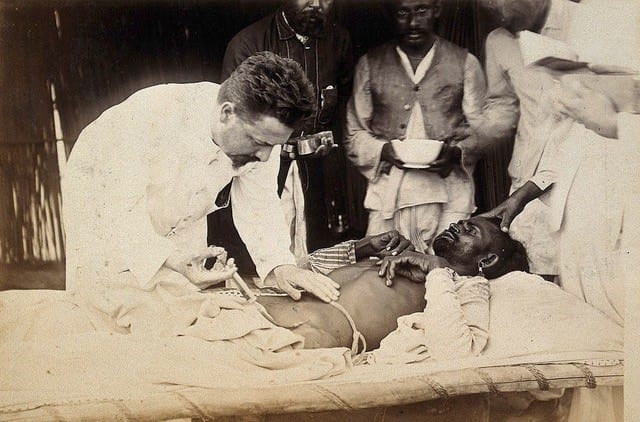Doctor Paul-Louis Simond treating plague