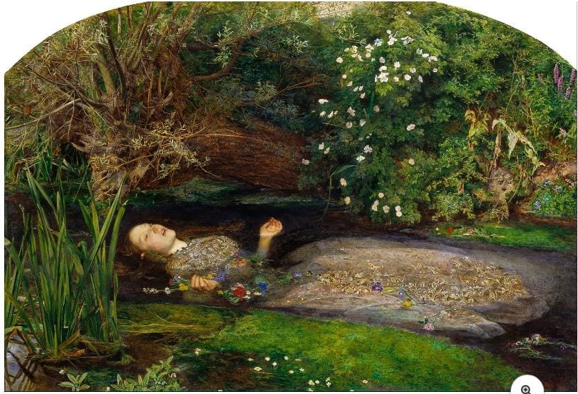 Painting of Ophelia, which set beauty standards similar to anemia