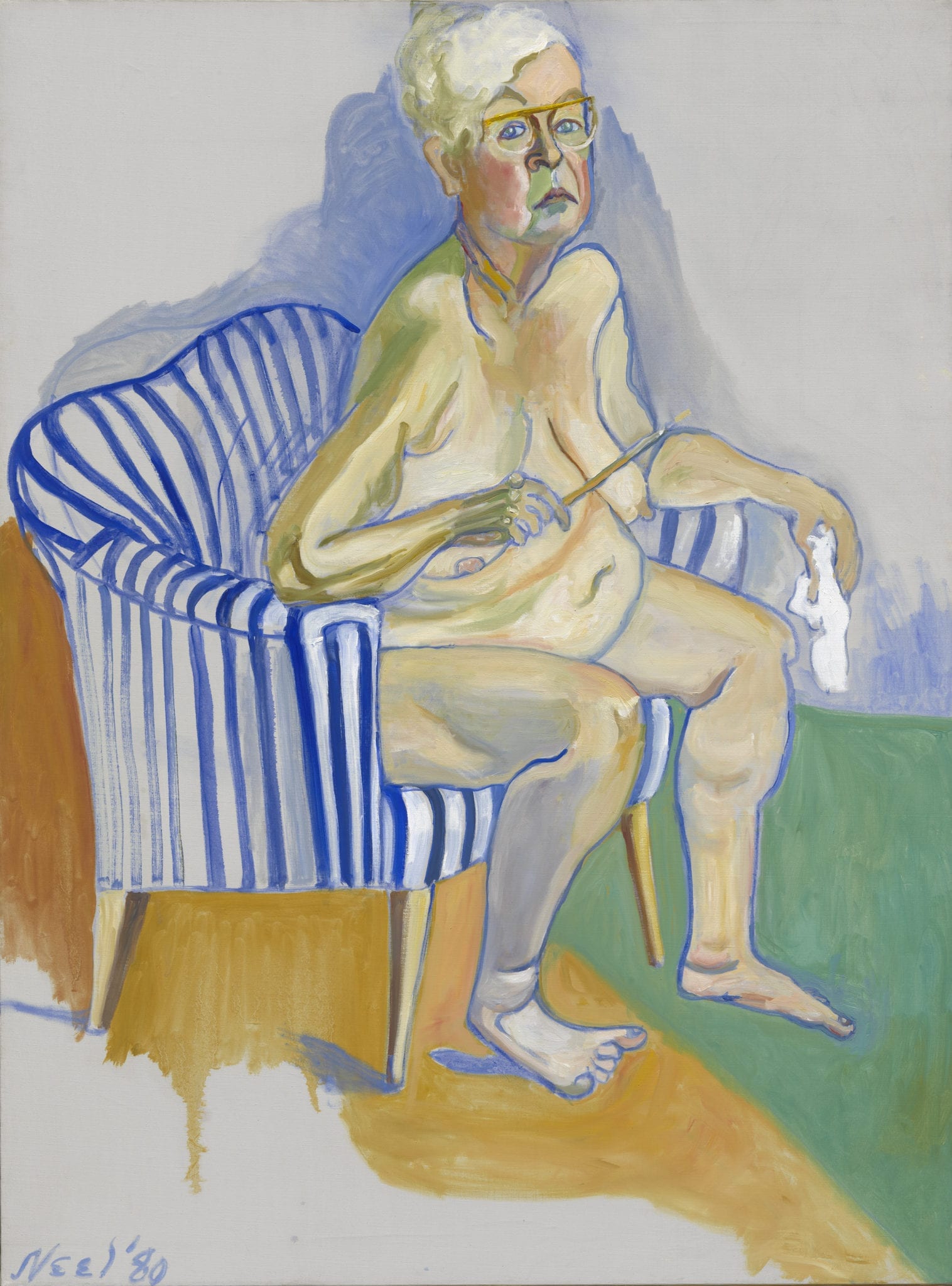 Alice Neel's self portrait, used to teach guided looking
