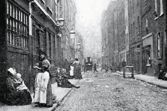 Photograph of London's Whitechapel district, which inspired Jack London