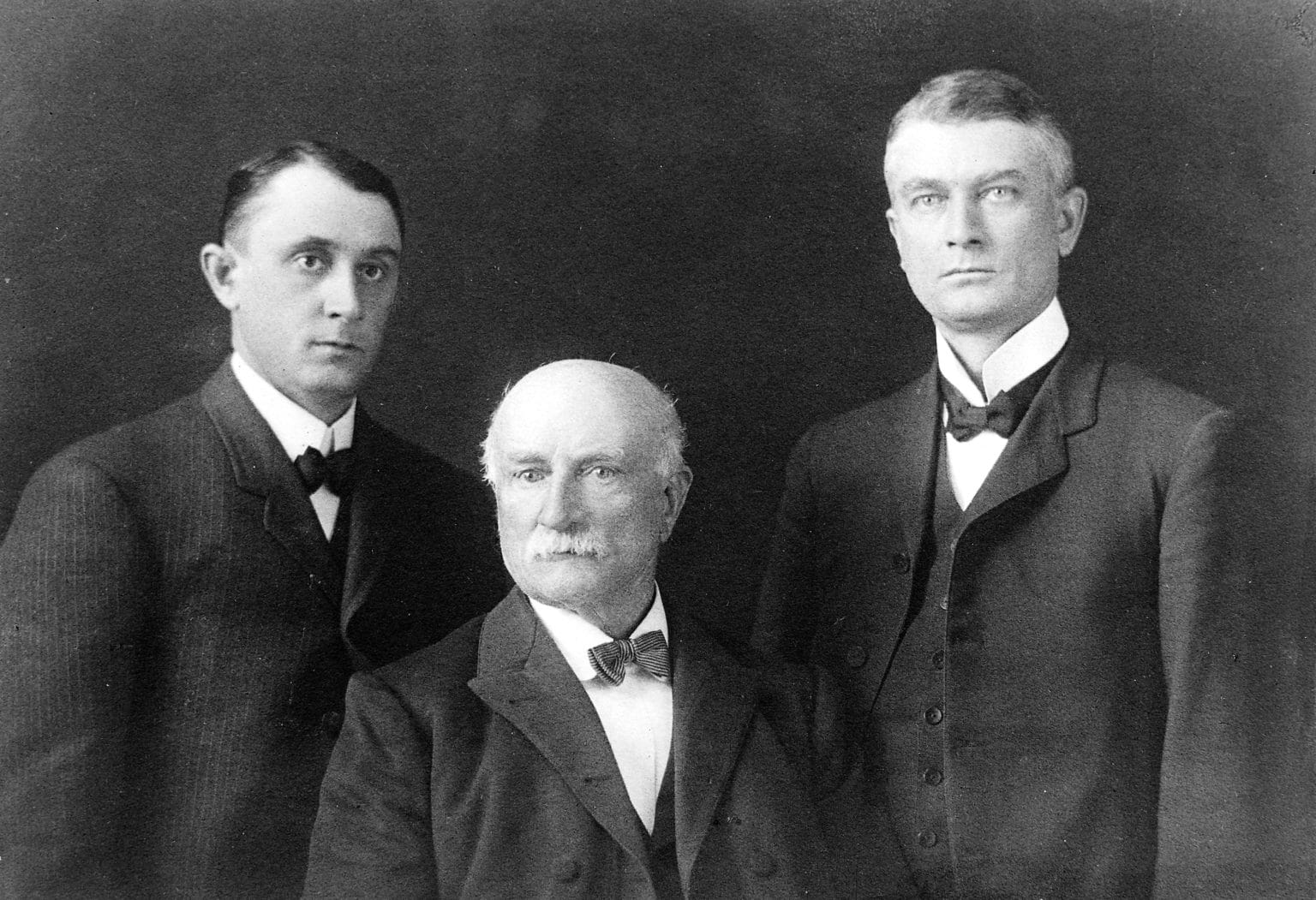 Portrait of William Worrell Mayo and his sons Charles Mayo (right) and