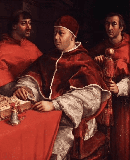 Portrait of Pope Leo X and two cardinals