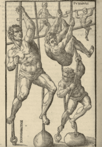 Illustration from De arte gymnastica, sharing the benefit of medical gymnastics