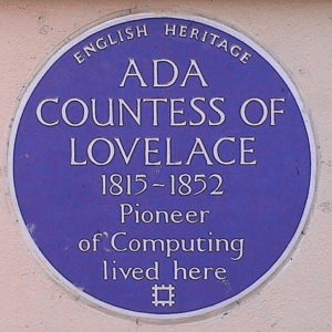 Blue Plaque for Ada Countess of Lovelace