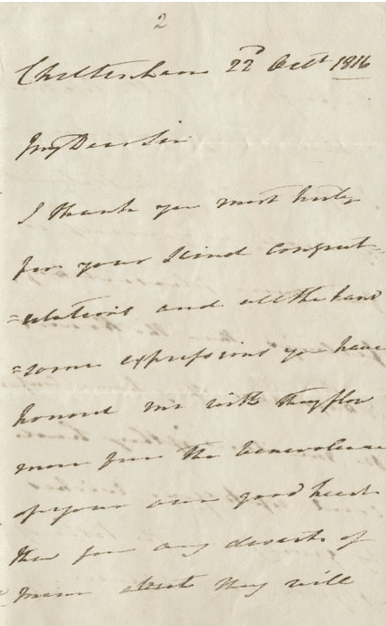 Letter written by Edward Pellew