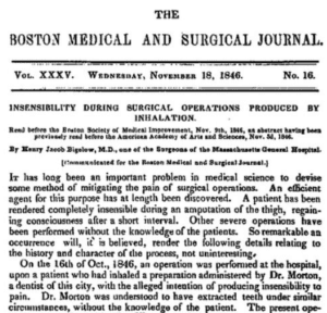 Early report on anesthesia