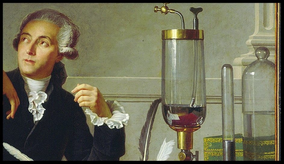 Detail of Antoine Lavoisier from a portrait painted with his wife. Link to the Science section.