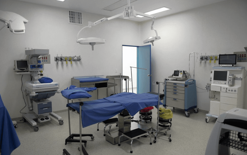 An empty operating room in a hospital