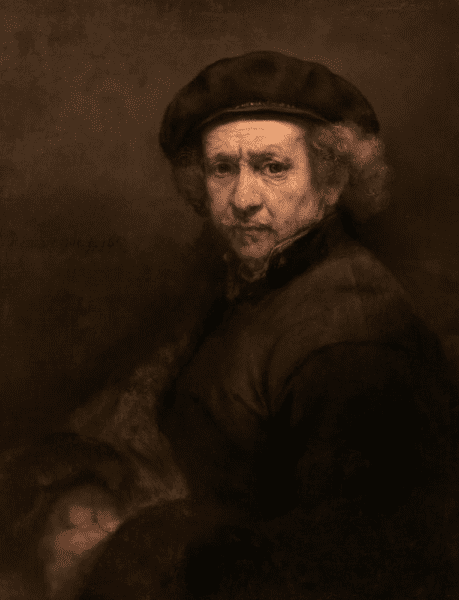 Self portrait of Rembrandt showing his strabismus.