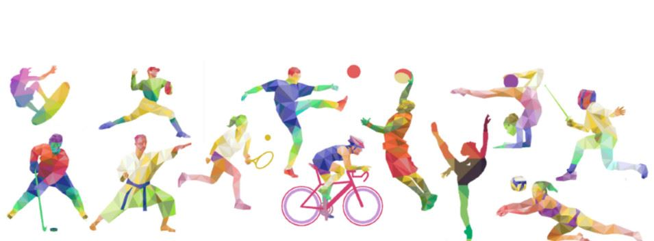 A variety of sports represented in color