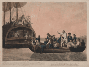 Captain William Bligh, after his efforts against scurvy, is turned from the HMS Bounty in the course of a munity.