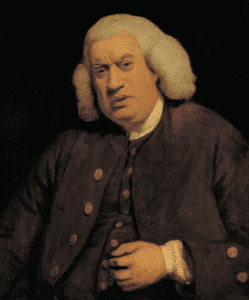 Portrait of Samuel Johnson. This image has famously been used as part of an early 2010s internet meme.
