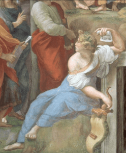 Sappho by Raphael in the Vatican's Parnassus fresco, who described being lovesick or love as illness