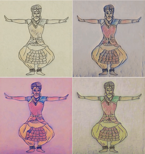 Ardhamandala or Araimandi posture of Bharatanatyam Indian Hindu dance form