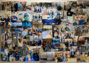 Collage of photos of first responders for Stay Inside: A Toast to the Frontline.