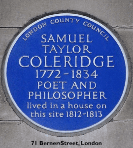 Coleridge blue plaque at his home