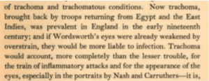 William Wordsworth trachoma eyes Edith C. Batho