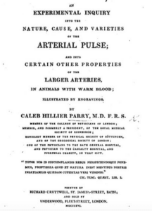 Title page of Caleb Hillier Parry's An Experimental Inquiry into the Nature, Cause, and Varities of the Arterial Pulse